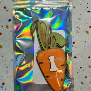 Wooden Carrot Easter Basket Tag